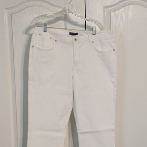 Curvy bootcut white khaki pants size 16